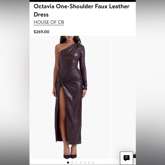 House of CB chocolate leather dress - Picture 2 of 6